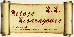 Miloje Miodragović vizit kartica